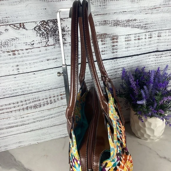 LILY BLOOM BRIGHT FLORAL MULTICOLOR HAND SHOULDER BAG SPRING SUMMER PURSE GUC - Picture 7 of 10